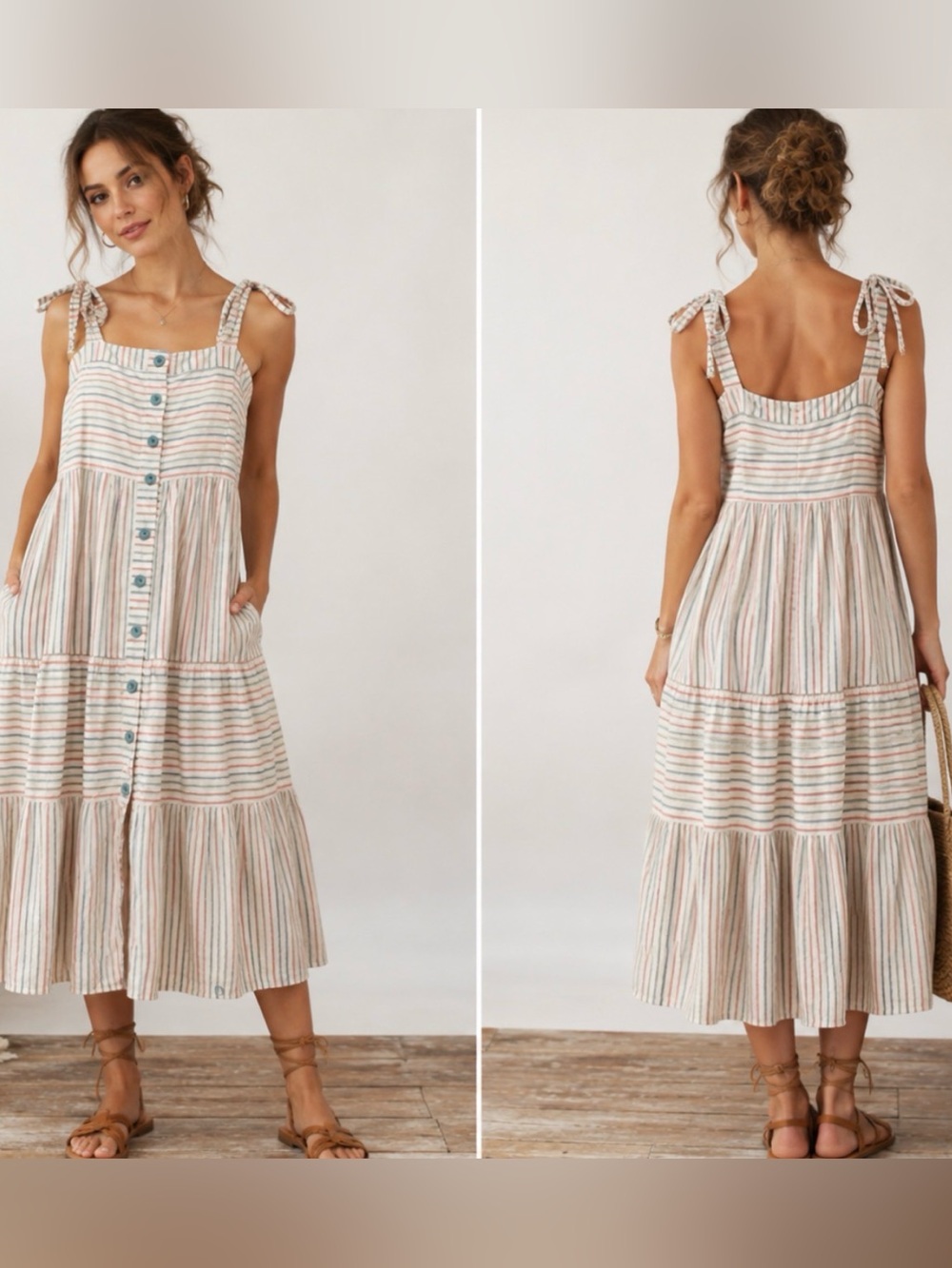 Gal Meets Glam Cottagecore Coastal Cream Prairie Pastel Stripe Accents Size 6